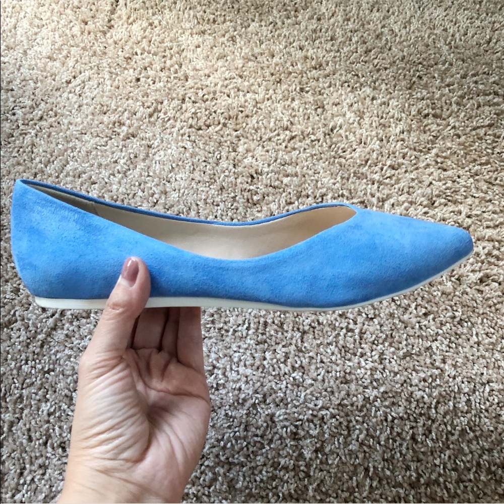 Restricted Mona Faux leather suede blue flats 7